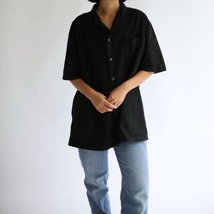 Oversized Forever 21 Black Button Down T-Shirt
